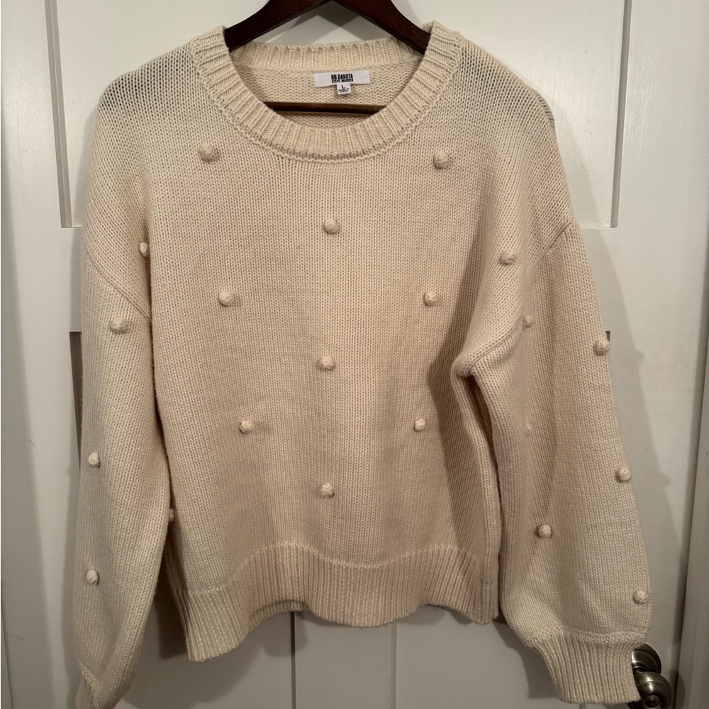 Unworn Cream Sweater with Textured Detailing